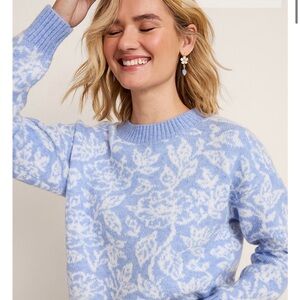 Francesca’s Carol Floral Intarsia Sweater - Size L NWT